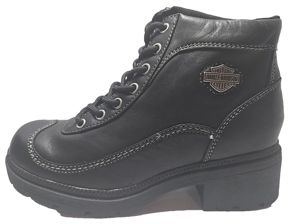 Harley Davidson Teresa Lace Up Chukka Ladies Black Biker Boots Vintage NOS sz 5.